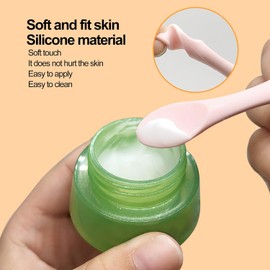 Espátula para Crema de Ojos, Cuchara Mini para Máscara de Maquillaje, Varita de Masaje para Ojos con Silicona, Aplicador Profesional para Rostro y Contorno