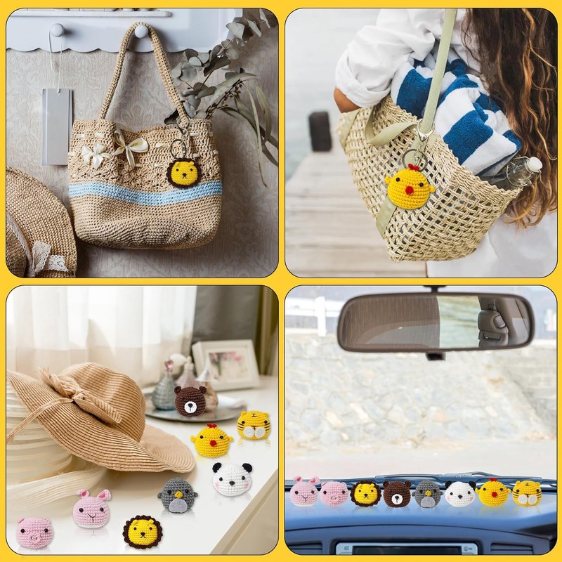 8PCS Crochet Kit for Beginners, Cute Animals Crochet Starter Kits,DIY
