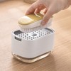 2in1 Soap Dispenser Pump Sponge Holder Countertop Dishwashing Liquid Container: