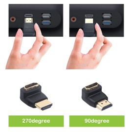 LEENUE HDMI 90 Degree Adapter 4K, HDMI Right Angle Adapter 90 and 270 Degree Compatible with HDMI 2.0/1.4, UHD 4K HDR 3D 1080p 2160p ARC, High speed with Ethernet, 4 Pack