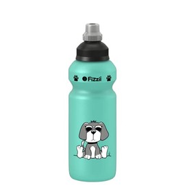Fizzii Drinking Bottle 500 ml + Lunch Box with Fruit / Vegetable Compartment (Non-Toxic, Dishwasher Safe, Mint Dog)