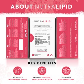 NUTRALIPID - Lipid Management Tea | Cholesterol Tea - Assists with Controlling Cholesterol - Includes Red Yeast Rice, Fenugreek & Artichoke Leaf - 20 Enveloped Tea Bags - by Nutra Tea - Herbal Tea