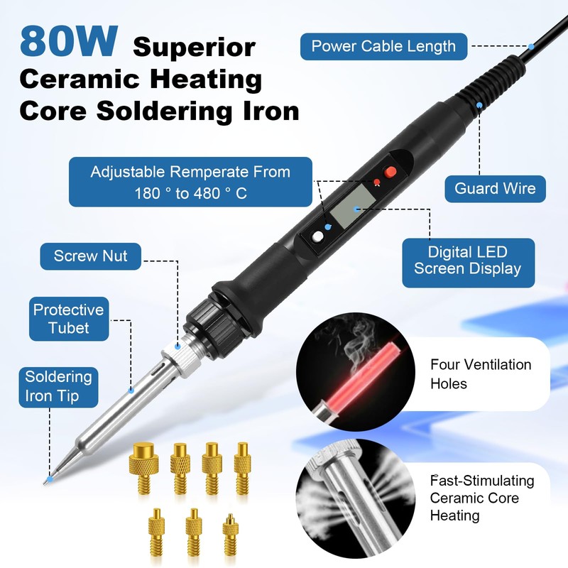 Soldering Iron Set, 388 Pieces Soldering Tips Thread Insert Set
