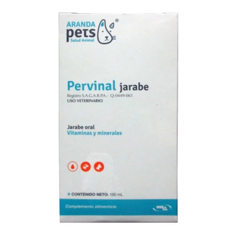 Pervinal Jarabe 100 Ml Vitaminas Y Minerales Perros Y Gatos