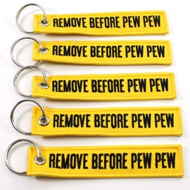 Rotary13B1 Remove Before PEW PEW - 5 Pack Key Chains (Yellow)