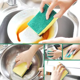 Individually Wrapped Sponges, Kitchen Dishwashing Sponge Bulk, Non Scratch Dishes Scouring Pad Dishcloth, Odor-Free Sponge Wipes for Household Cleaning Dishes Travel Apartments (30 Pack)