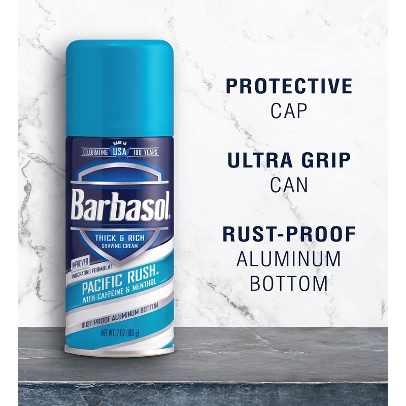 Barbasol Pacific Rush with Caffeine and Menthol Thick & Rich
