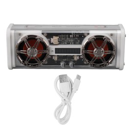 Transparent Bluetooth Speaker 2x5W Subwoofer Portable Wireless Bluetooth 5.3 Speakers With Colorful Lights for Home Party Travel White