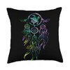 Dreamcatcher Boho Sea Turtle Native American Feather Graphic Throw Pillow