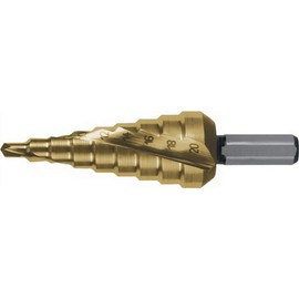 Ruko 1010051T Stepped Drill High-Speed Steel and TitaniumNitride Size 1