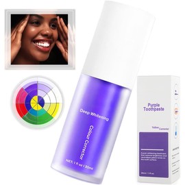 Purple Toothpaste,Teeth Whitening&Utilizing color wheel Purple is directly opposite yellow on The color wheel so That it breaks down The pigmentation on The surface of The teeth.TeethWhitening