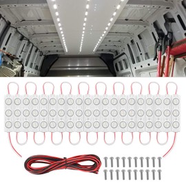 Nilight 60Leds Van Interior Light Kits 12V White Led Ceiling Lighting Kit for Truck Van RV Boats Caravans Trailers Lorries Transit 20 Modules (TL-39)