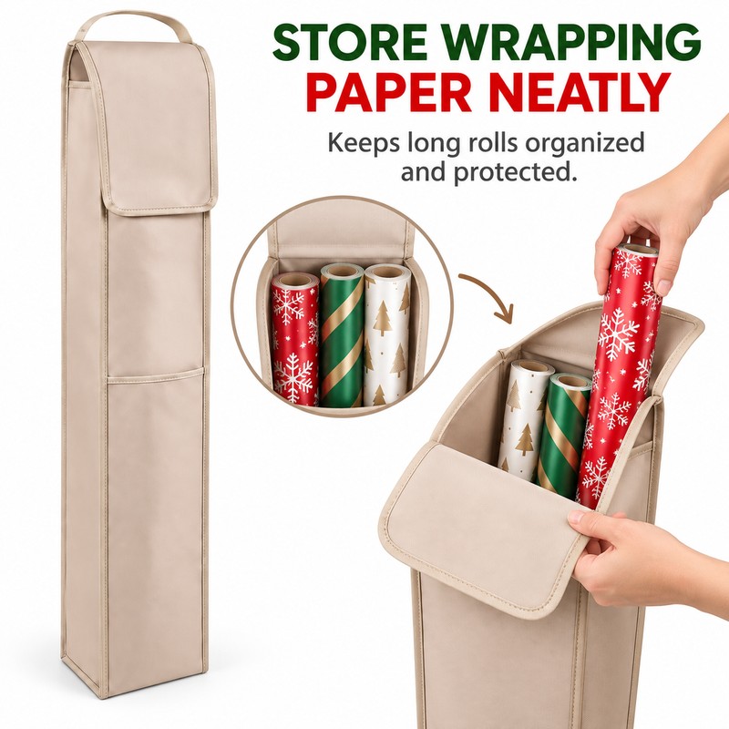 Gift Wrapping Paper Storage Bag with Multiple Pockets – Durable