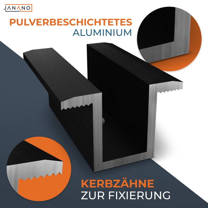 JANANO Centre Clamp Black [Pack of 10] Powder-Coated Aluminium -
