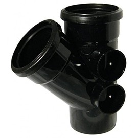 FLOPLAST 110mm Soil Ring Seal 135 Degree Branch - Black