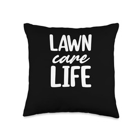Funny Lawn Care Gardening Landscaper Mowers Lawn Care Life Throw Pillow, 16x16, Multicolor