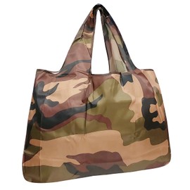 allydrew Large Foldable Tote Nylon Reusable Grocery Bag, Camo