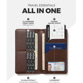 VULKIT Cartera Porta Pasaporte Billetera de Viaje con Bloqueo RFID para Hombres y Mujeres