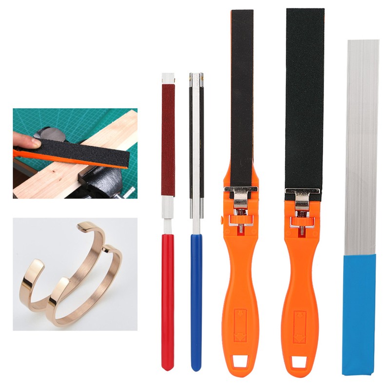 5pcs Manual Sandpaper Stick Semicircle Sanding Paper Roll Bar Jewelry