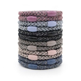 Pack of 12 Braided Ponytail Holders, Elastic Hair Bands, Woven Ponytail Holder, Ponytail Holder, Thick Hair, Mixed Hair Bobbles for Women and Girls, Thick and Curly Hair