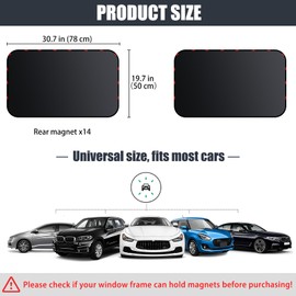 ZATOOTO Sonnenschutz Auto, Autovorhänge - Polyester, Schwarz, Anti-UV für Baby, Kinder, Haustiere, Erwachsene, Seiten-Heck, Persönliche Privatsphäre, 2 Stück