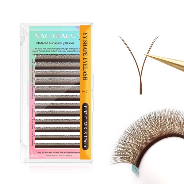 NAGARAKU yy Eyelash Extensions Brown Color y lash 0.07mm DD
