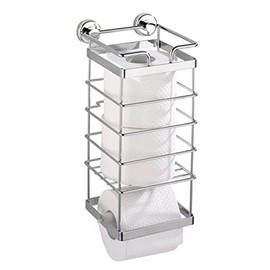 Wenko 17833100 PowerLoc spare toilet roll holder Sion fixing without drilling, Metal Steel, 14 x 32 x 15.5 cm, Chrome