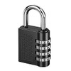 Combination Padlock, Waterproof Padlock with Code, 4 Digit Locker Padlocks for School, Gym Lockers, Outdoor Combination Lock for Shed, Fence, Backyard, Hasp Locker (Black)