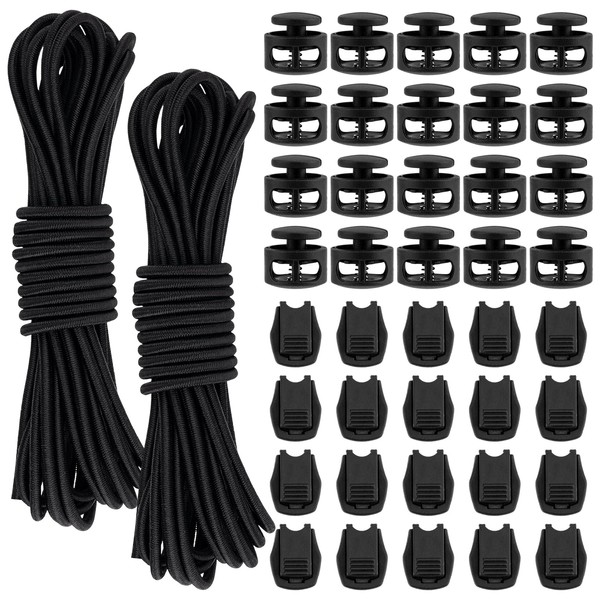 Elastic Rubber Cord 3 mm x 10 m Black Elastic