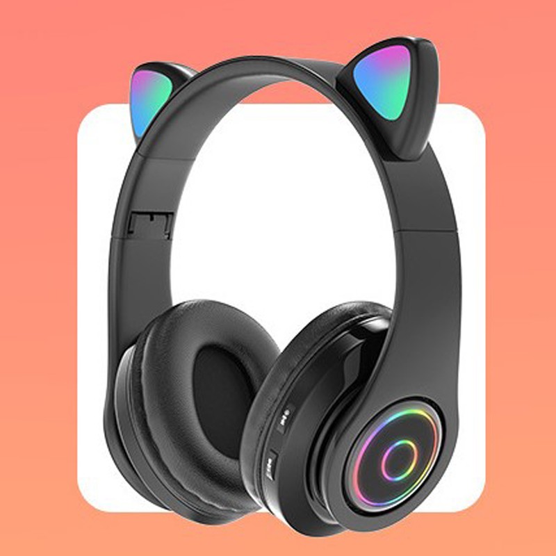 Cat Ear Bluetooth Headset Cute Stereo Adjustable Rechargeable Wireless Music