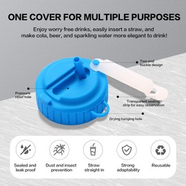 Riveroy 4 Pack 4 Colors Soda Can Lids with Straws, ReusableFor canned beverages, beer, juices, sodas and other standard beverages