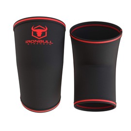 Elbow Sleeves 5mm (1 Pair) - High Performance Elbow Sleeve Support for Weightlifting, Weight Training & Powerlifting - Best Compression Straps - for Men and Women (XX-Large, Black/Red)