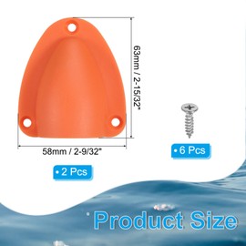 PATIKIL 2-15/32" Nylon Marine Wire Cable Vent Cover, 2 Pcs Plastic Clam-Shell Vent Cap with Installation Screws for Boat Yacht, Orange
