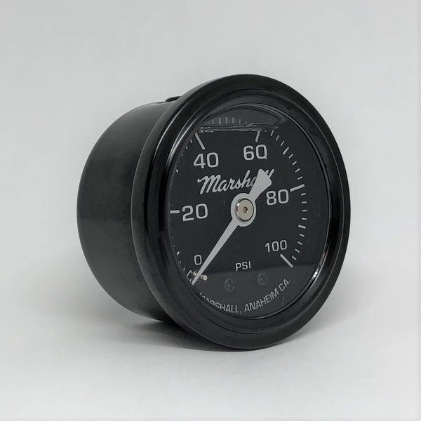Marshall Instruments MSB00100 Liquid Filled Fuel/Oil Pressure Gauge Black