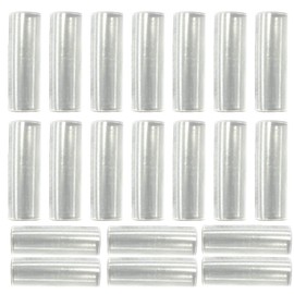 WLVinson Pack of 20 transparent shoelaces end caps for football shoes, trainers, luminous laces, laces fixing tape, laces ends, plastic shoelace head, cord end, DIY repair, transparent