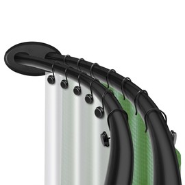 Utopia Alley Rustproof Wall Mounted Aluminum Double Curved Shower Curtain Rod, Screw Mount Rod, Stronger and More Secure Than Tension, Adjustable Double Shower Rod from 45" to 72", Expandable (Black)