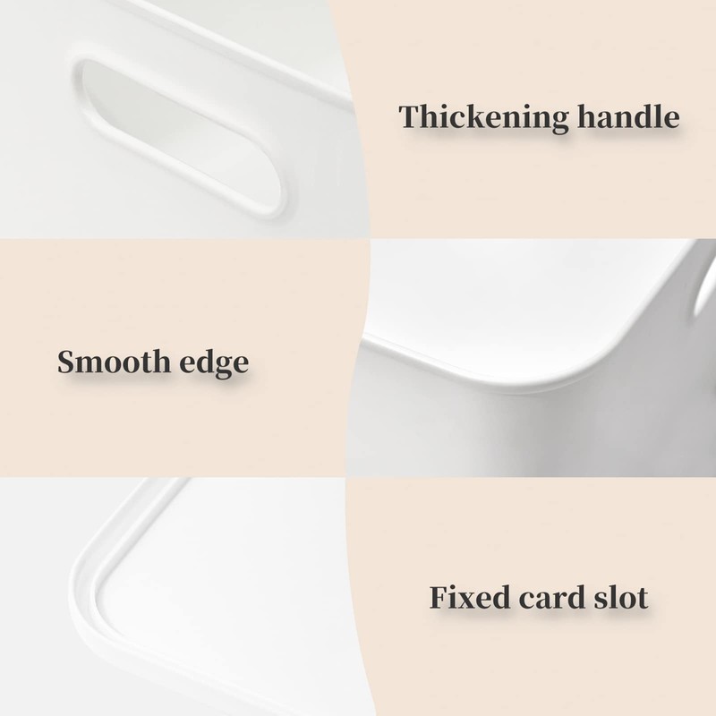 Yishyfier Plastic Storage Baskets Bins Boxes With Lids,Organizing Container White