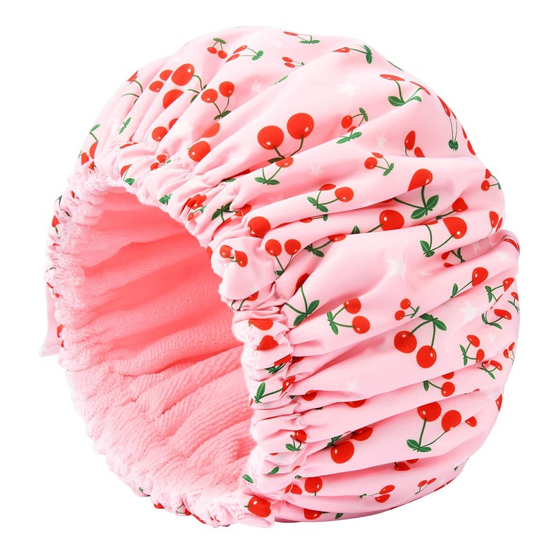 Shower Cap for Women Terry Lined Bath Cap Large Reusable