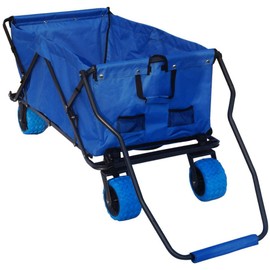 Impact Canopy Folding Collapsible Utility Wagon, Extra-Large Wagon with All-Terrain Wheels, Royal Blue