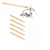 5pcs Hair Extension Loop Needle Kit Non-Slip Beech Handle Pulling