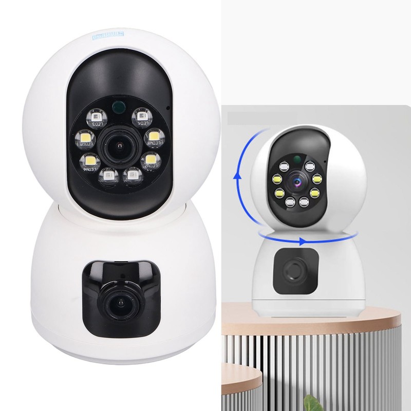 Dual Lens Security Camera Wireless 1080P 2 Way Talk Baby