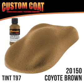 Custom Coat Federal Standard Color # 25010 Coyote Brown T97 Urethane Roll-On, Brush-On or Spray-On Truck Bed Liner, 1 Quart Kit with Roller Applicator Kit - Textured Car Auto Protective Coating