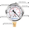 UHARBOUR Glycerin Filled Vacuum Pressure Gauge, 2-1/2" Clear dial,1/4" NPT