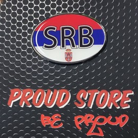 SERBIA Oval Flag CHROME Emblem Proud Car OVAL Domed sticker 3D 3.25"x 2.25" SRBIJA