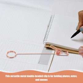 TEHAUX Memo Clips, Double Clips, 5.9 inches (15 cm), Rose Gold, Set of 4, Card Stand, Double Ended Photo Holder, Photo Holder, Place Card Holder, Metal Office Wedding Party Pop Display (15cm/4pcs)