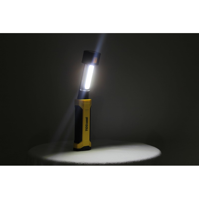 TCG Charged Portable LED Flashlight, Yellow/Black, Camping Essentials, Hurricane Preparedness
