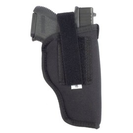 Soft Armor Ambidextrous Nylon Hip Gun Holster with Hook and Loop Retention Strap, Black, Size 47