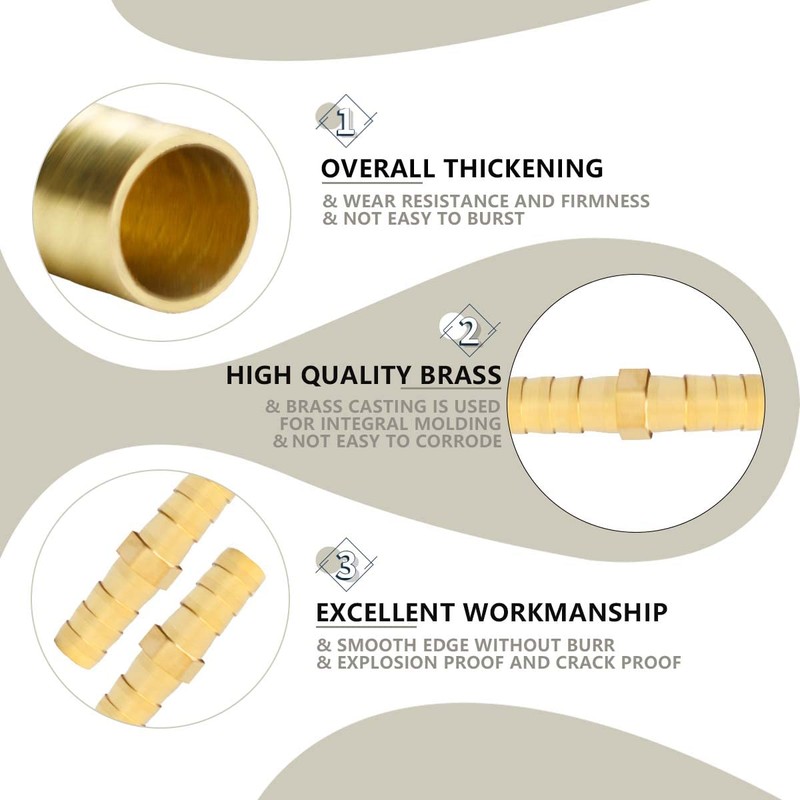 Bwintech 6 pcs Hose Barb Fittings, 8mm 2 Way Straight