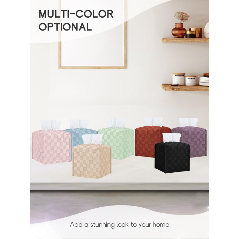 Tissue Box Cover, Square Tissue Box Holder, Leather Tissue Holders