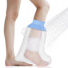 ANOMM Waterproof Foot Cast Cover for Shower, Reusable Adult Foot Cover, Soft & Comfortable Cast Protectors for Ankle, Toe, Watertight Seal Cast Bag for Bandages, Dressings, Wound Care Supplies